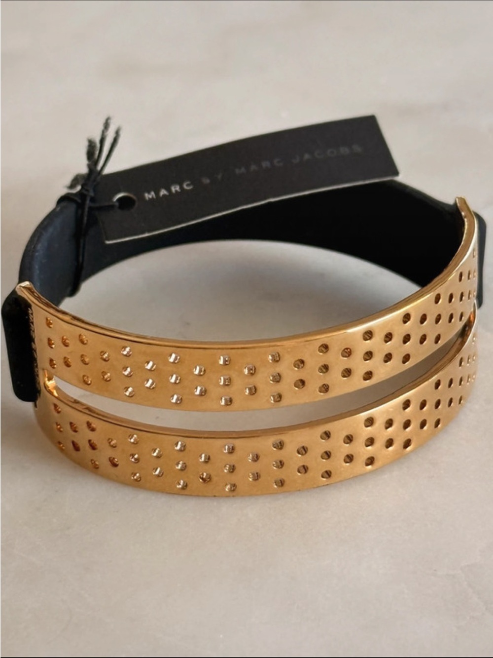 Marc by Marc Jacob’s Gold-tone Double-band Cuff Bracelet